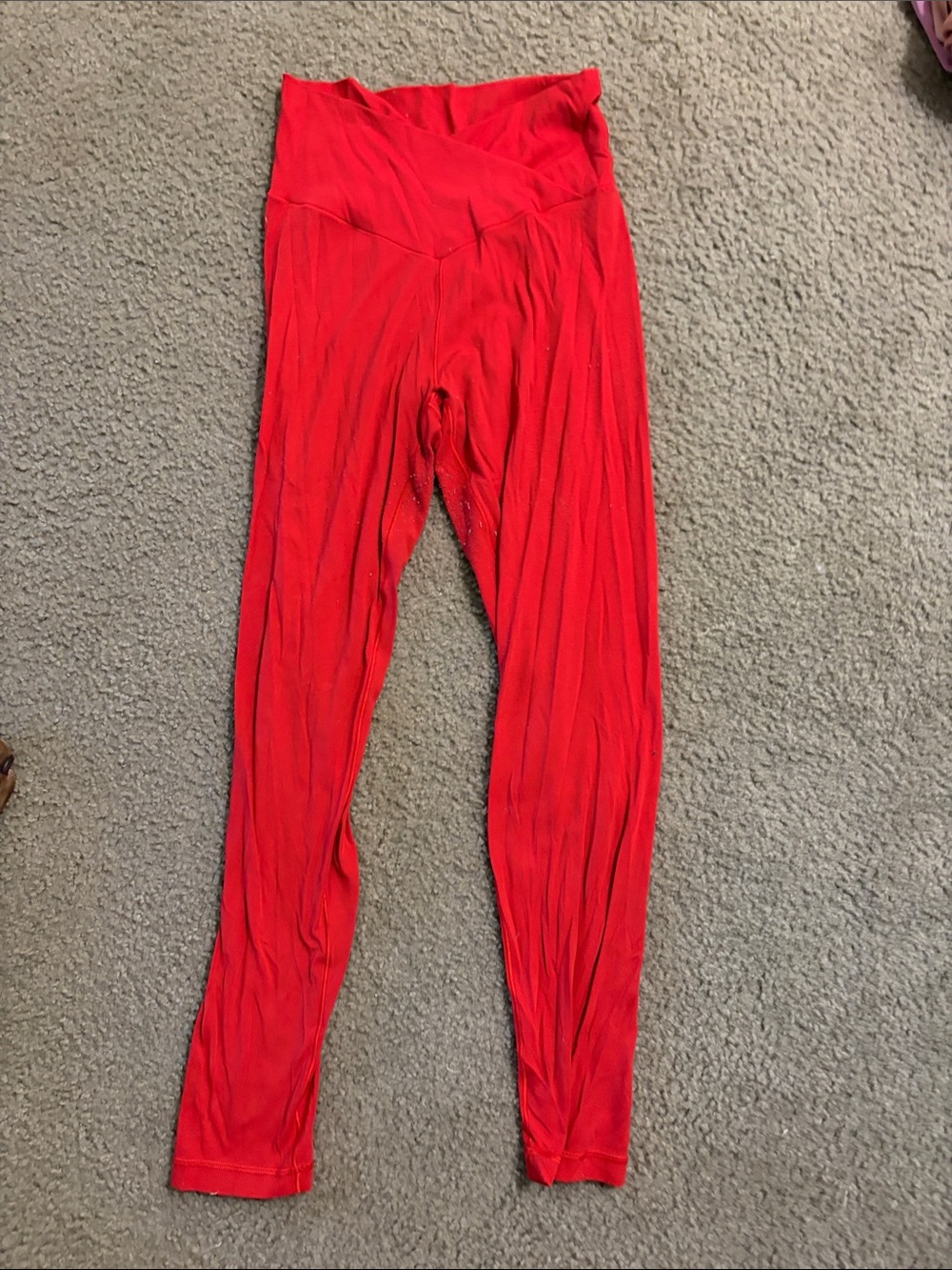 High-Rise Red Active Leggings